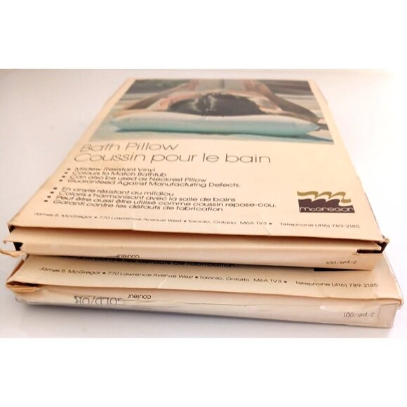 Vintage McGregor Bath Vinyl Spa Pillow Cushion Neckrest Lot 2 in Original Box - Picture 11 of 11